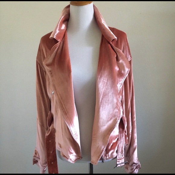 Fleur du Mal Flamingo Velvet Rider Jacket - Picture 2 of 7